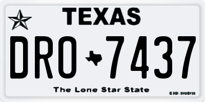 TX license plate DRO7437