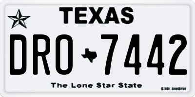 TX license plate DRO7442