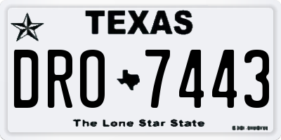 TX license plate DRO7443