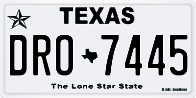 TX license plate DRO7445