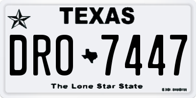 TX license plate DRO7447
