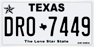 TX license plate DRO7449