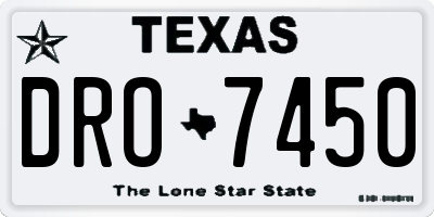 TX license plate DRO7450