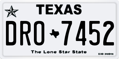 TX license plate DRO7452