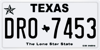 TX license plate DRO7453