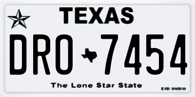 TX license plate DRO7454
