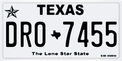 TX license plate DRO7455