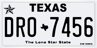 TX license plate DRO7456
