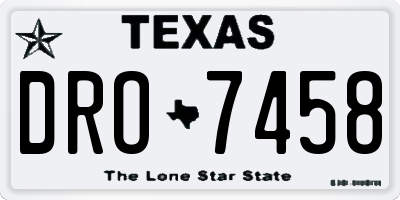 TX license plate DRO7458