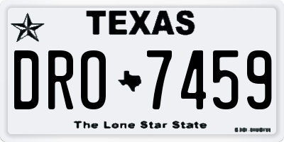 TX license plate DRO7459