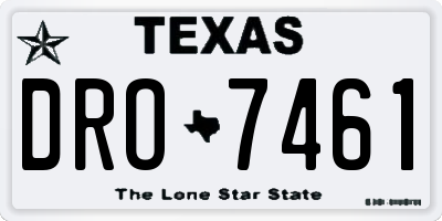 TX license plate DRO7461