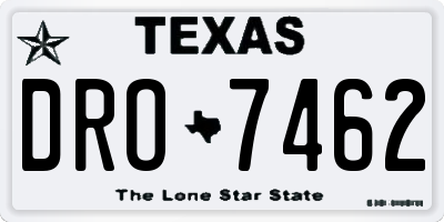 TX license plate DRO7462