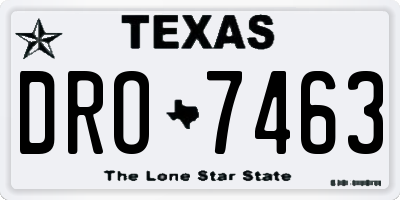 TX license plate DRO7463