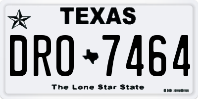 TX license plate DRO7464