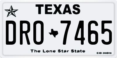 TX license plate DRO7465
