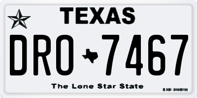 TX license plate DRO7467