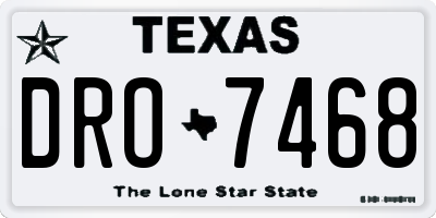 TX license plate DRO7468