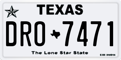 TX license plate DRO7471