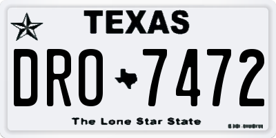 TX license plate DRO7472