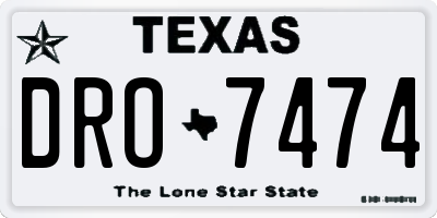 TX license plate DRO7474