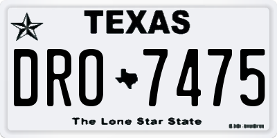 TX license plate DRO7475