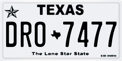 TX license plate DRO7477