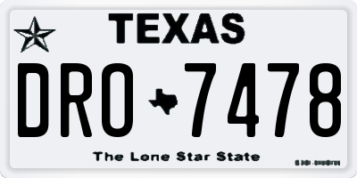 TX license plate DRO7478