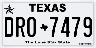 TX license plate DRO7479