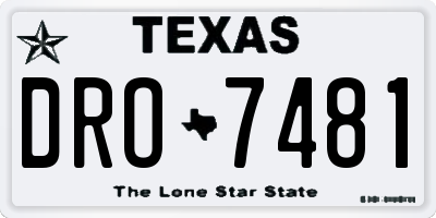 TX license plate DRO7481