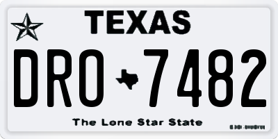 TX license plate DRO7482