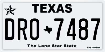 TX license plate DRO7487