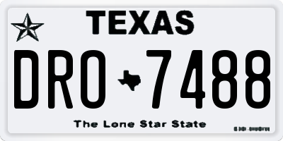 TX license plate DRO7488