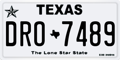 TX license plate DRO7489