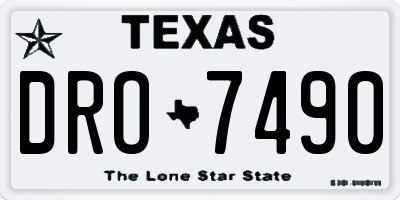 TX license plate DRO7490