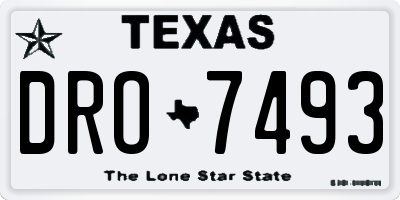 TX license plate DRO7493