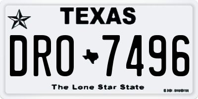 TX license plate DRO7496