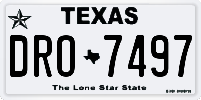 TX license plate DRO7497