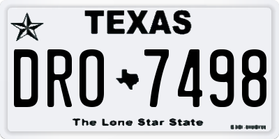 TX license plate DRO7498