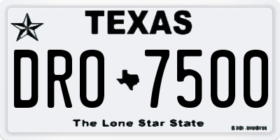 TX license plate DRO7500