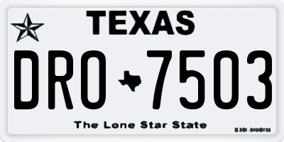 TX license plate DRO7503