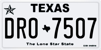 TX license plate DRO7507