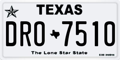 TX license plate DRO7510