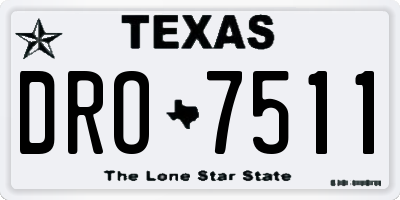 TX license plate DRO7511