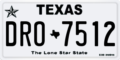 TX license plate DRO7512