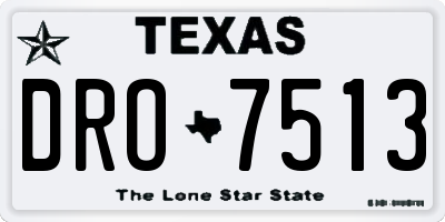 TX license plate DRO7513
