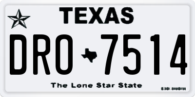 TX license plate DRO7514