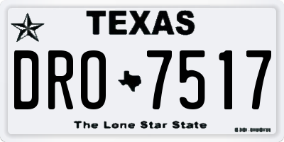TX license plate DRO7517