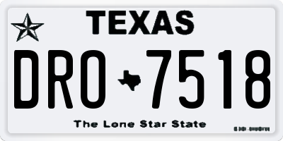 TX license plate DRO7518