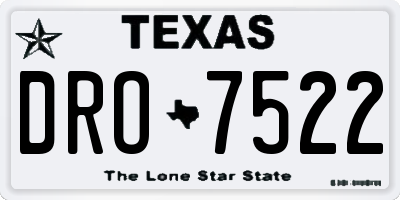TX license plate DRO7522