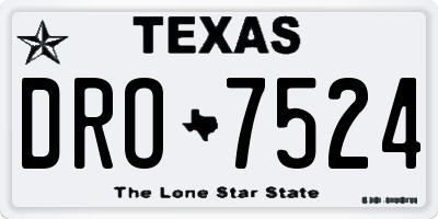 TX license plate DRO7524